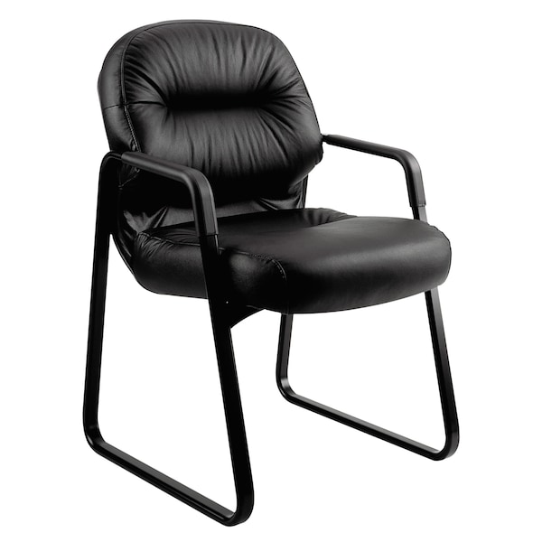 Hon Black Chair, 27-3/4" L 36" H, Fixed Loop, Leather Seat, Pillow-Soft Series 2093SR11T